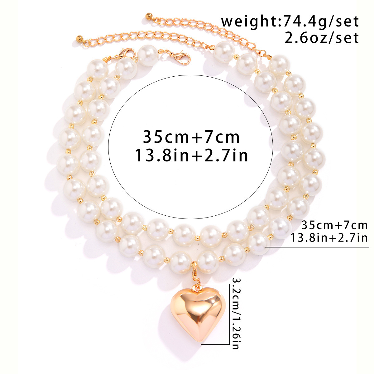 77g Weight Jewelry Set Classification 1 Piece, 1 Pair Quantity Banquet, Tea Party Occasion CCB Material Heart Shape Pattern Women's Gender Plating Design Simple Style Style Simple Style Heart Shape CCB Plating Women's Jewelry Set 9
