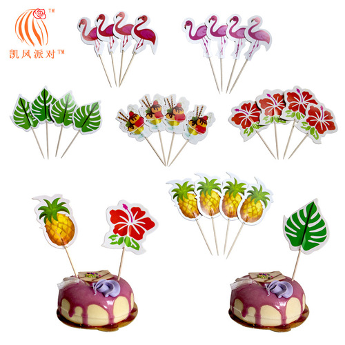 Kai Feng Party Holiday Party Table Setting Props Honeycomb Flamingo Pineapple Fruit Pick Bar Decoration Straws