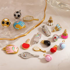 ステンレス鋼 DIY ジュエリー アクセサリー パーソナライズされたバスケットボール サッカー スポーツ用品アクセサリー手作りネックレス キーホルダー ペンダント