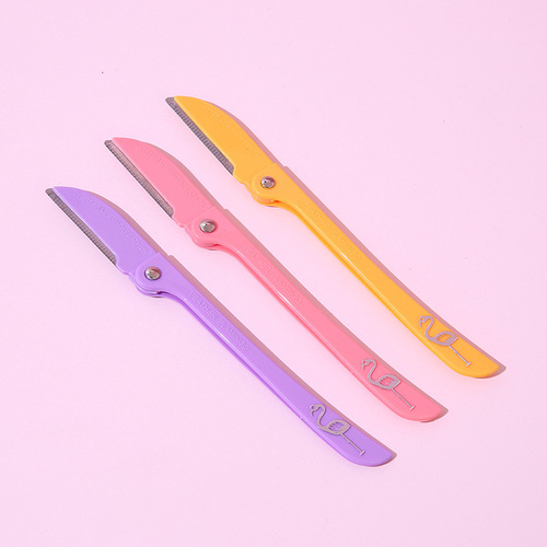 Folding eyebrow trimming knife safety razor with handle sharp eyebrow razor beauty eyebrow trimming tool folding eyebrow trimming set