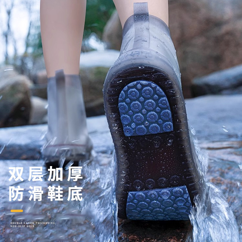 雨の日用の男性と女性用レインシューズカバー、防水、滑り止め、厚みがあり、耐摩耗性、防雨性のミッドチューブシリコンウォーターシューズカバー、雨の日用アウターウェアレインシューズカバー|undefined