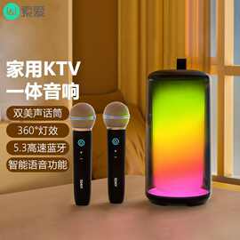 索.爱69 蓝牙音箱歌家用话筒一体麦克风家庭便携户外音响