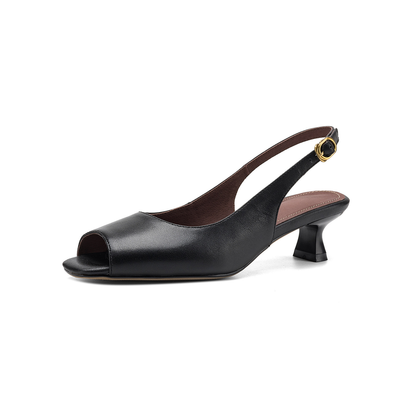 Sandal peep toe nữ gót vuông phong cách Hàn Quốc, quai ngang đơn giản, cỡ 34–42 — đen chi tiết 24