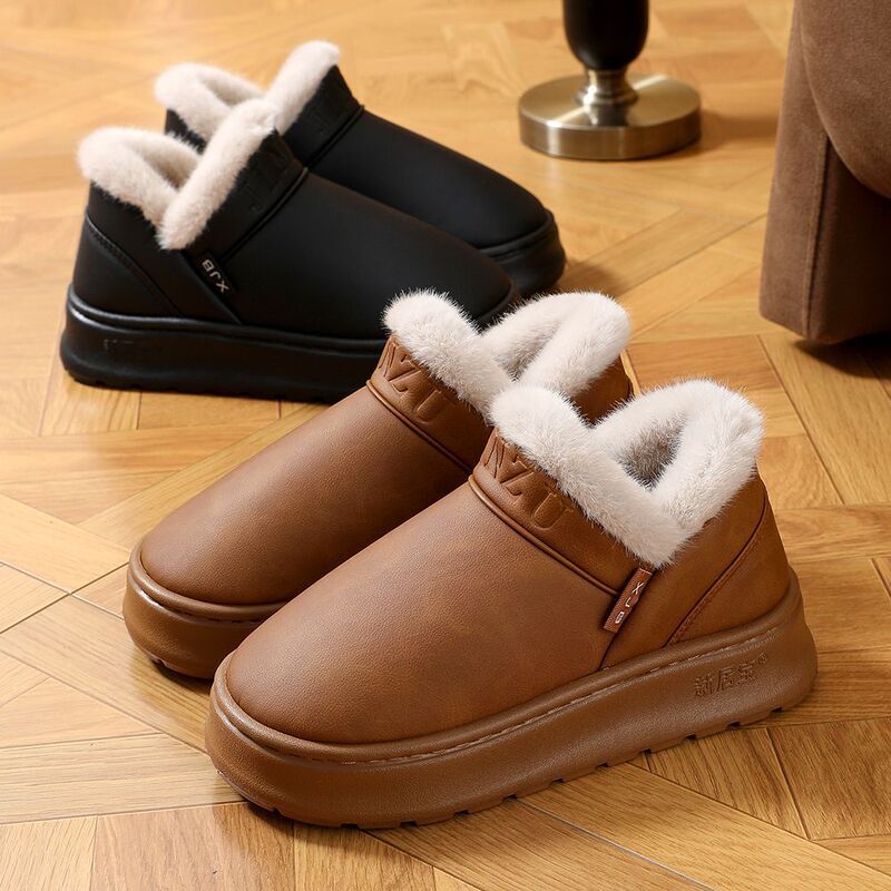 Women's Cotton Slippers 2025 Popular Men's Style Heel-Covering Thick-Soled Anti-Slip Winter Wearable Cotton Shoes with Heels