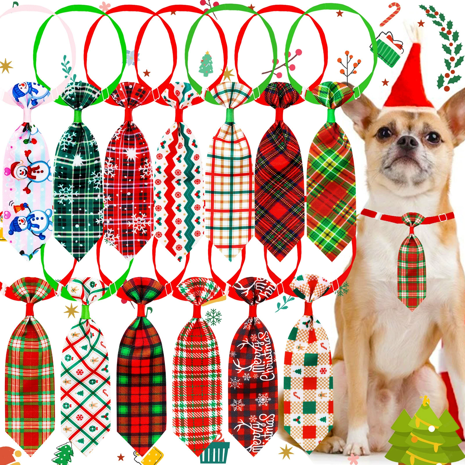 Домашние животные новый рождественский клетчатый полосатый снежинка узор галстук-бабочка собака кошка маленький галстук кошка собака универсал