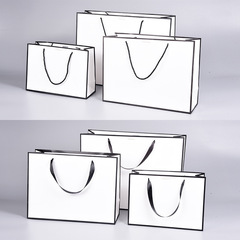 Clothing store shoe box handbag paper bag with logo, fashionable gift shopping women's hand-held packaging paper bag
