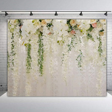 彩色鲜花派对装饰墙写真拍照背景布婚礼摄影背景墙