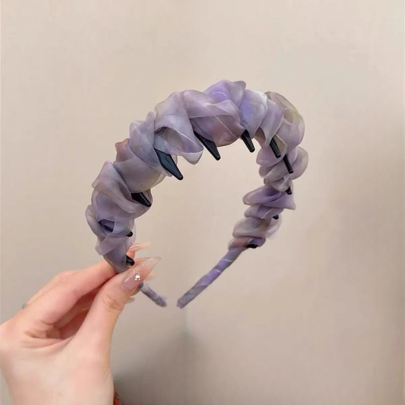 新しいレトロなラインストーンツイストヘッドバンド、ハイエンドでエレガントなヘッドバンド、ヘアピン、女性用インターネットセレブスタイルのつば広ヘアプレス洗顔フープ|undefined
