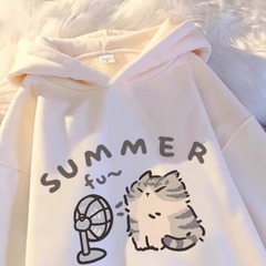 Children's Spring and Autumn Season Unisex Cartoon Print Hooded Sweatshirts for Big Kids with Winter Warm Thicker Hooded Top