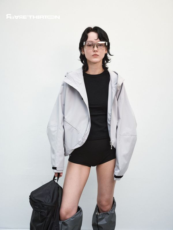 十三行R13新款夹克时髦廓形显瘦连帽高领短款风衣外套女2025AW|undefined
