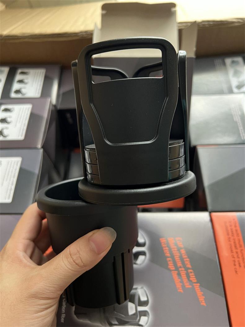 Cross-Border Hot-Selling Multifunctional Car Water Cup Holder, One-Point-Two Rotatable and Stretchable Carbon Fiber Car Beverage Holder