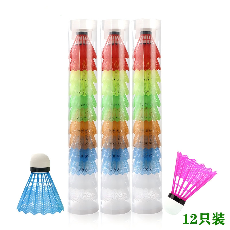 Plastic Badminton Vincero Imitation Nylon Indoor and Outdoor Transparent Pack of 12 Entertainment Balls and 6 Durable Colorfuls