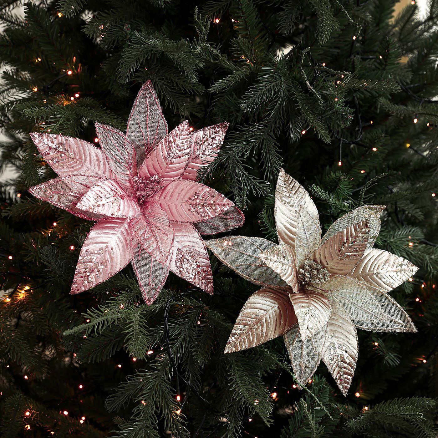 29CM tela flor de imitación de sequela hilo de malla flor de Navidad decoración floral decoración de guirlandas de Navidad