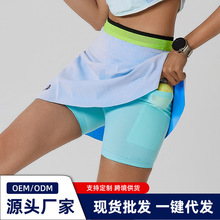 厂家跨境直销夏季新款运动网球裙女薄款高尔夫球裙跑步健身网球服