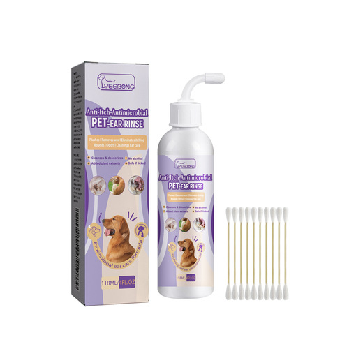 Yegbong Pet Ear Cleaning Solution Cats and Dogs Ear Canal Odor Relief Cleaning Ear Wax Ear Cleaning Drops