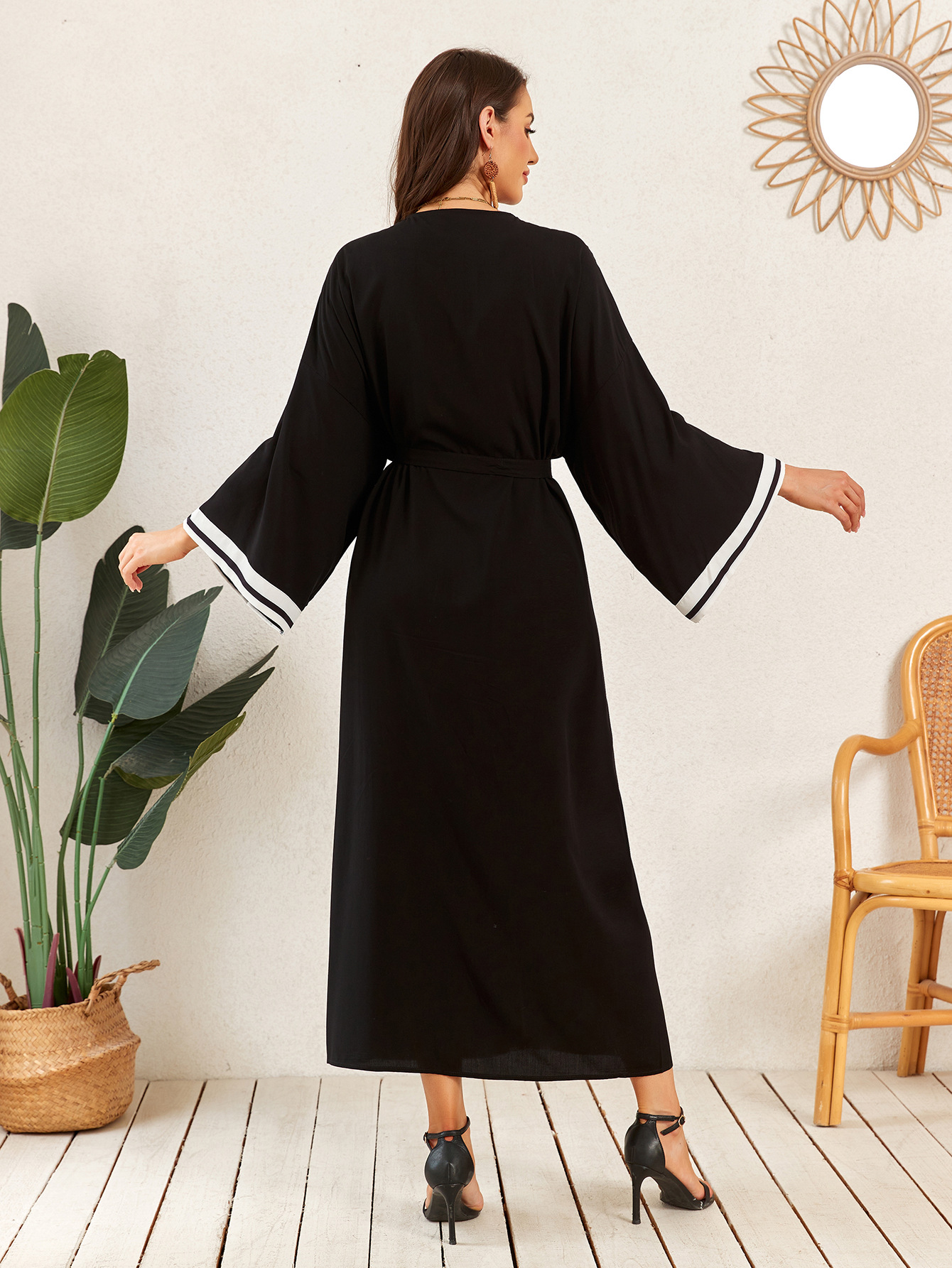 Cross-border nuevo algodón cardigan kimono chaqueta de baño suelta sexy vacaciones bikini camiseta protector solar trajes de baño blusa