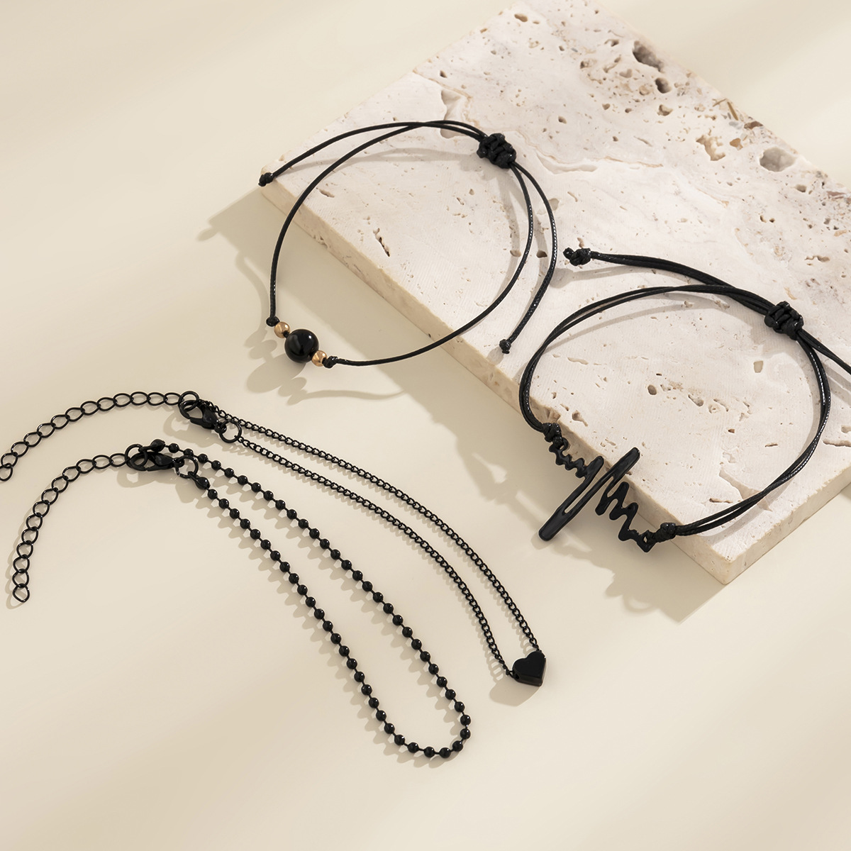 Fashion Heart Shape Iron Spray Paint Plating Womenu0027S Anklet 4 Pieces