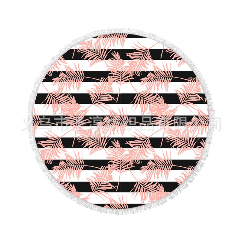 La fibra impresa redonda de la toalla de playa de la fuente directa de la fábrica con las borlas siente suave puede ser arena antiadherente de la playa de la imagen