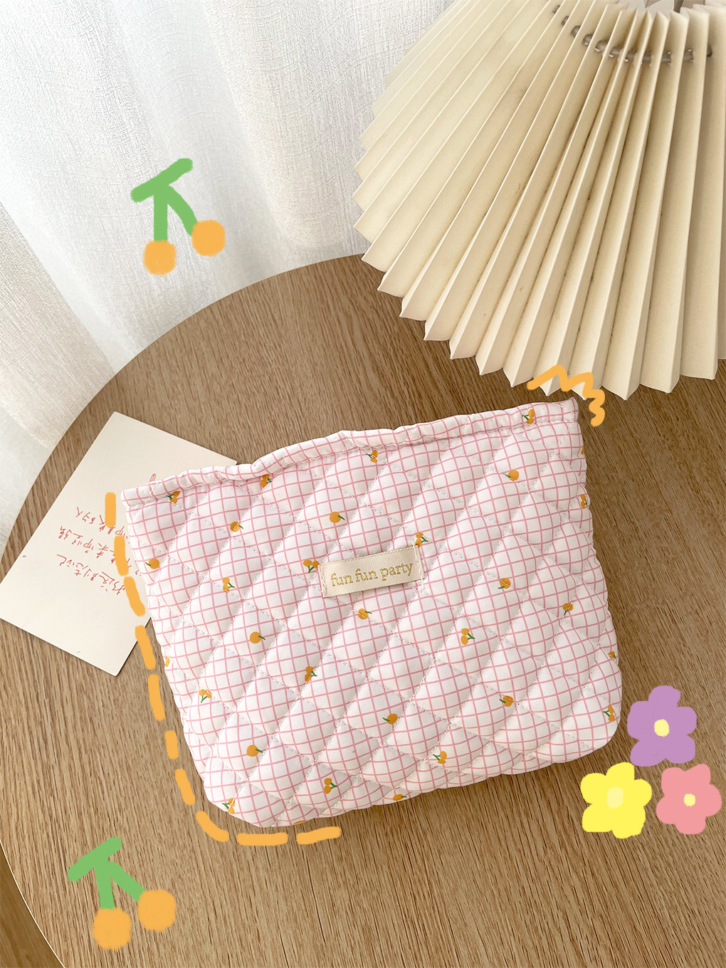 Coreano ins estilo floral bolsa de cosméticos lindo nicho de gran capacidad de almacenamiento de artículos de tocador bolsa de viaje Portátil Bolsa de cosméticos