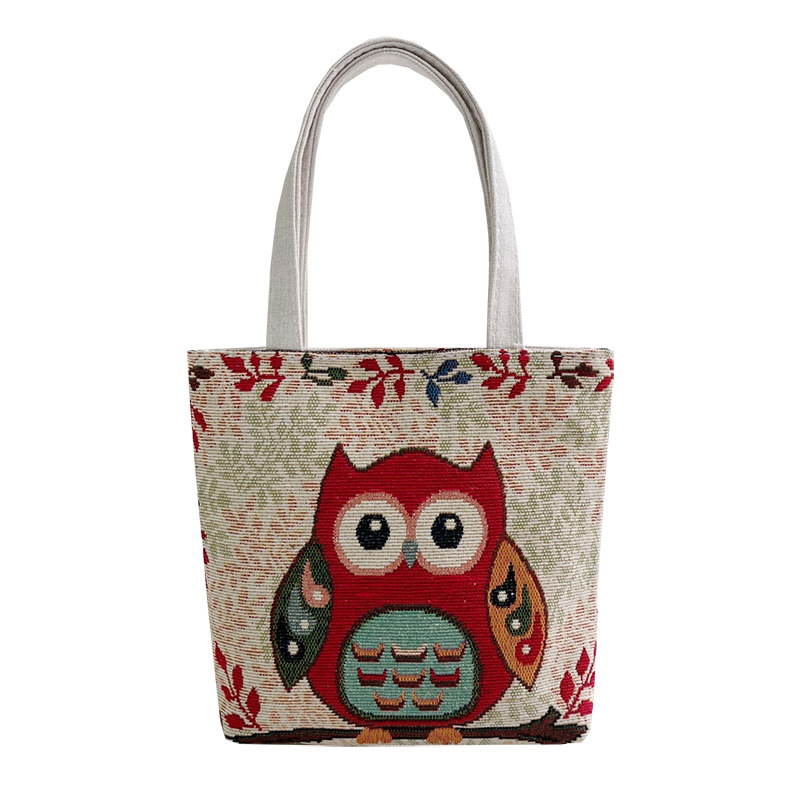 Cartoon ethnic double-sided shopping bag