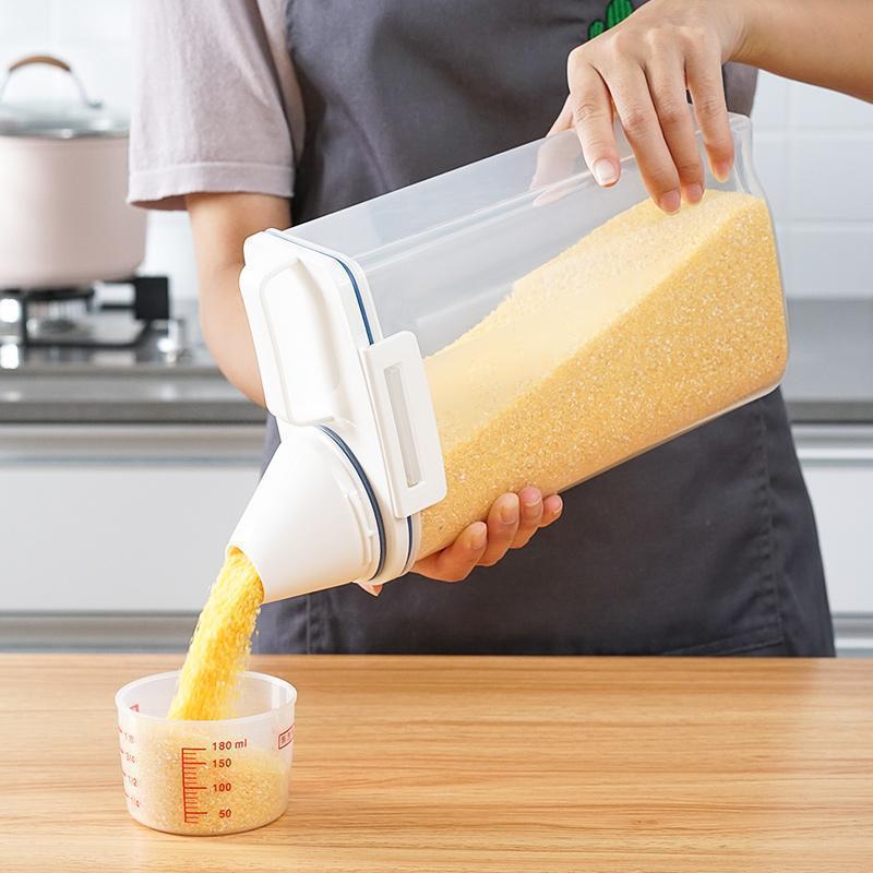 日本式米桶家庭用米桶貯蔵タンク防虫防湿小麦粉密封缶五穀雑穀収納ケース猫キッチン|undefined