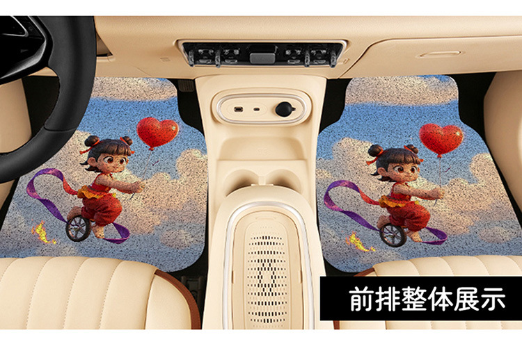 Enclosure Universal Driving Silk Car Anti-Dirty Main Cartoon Monolithic Cute Girl Car Foot Pad Foot Pad Four Seasons