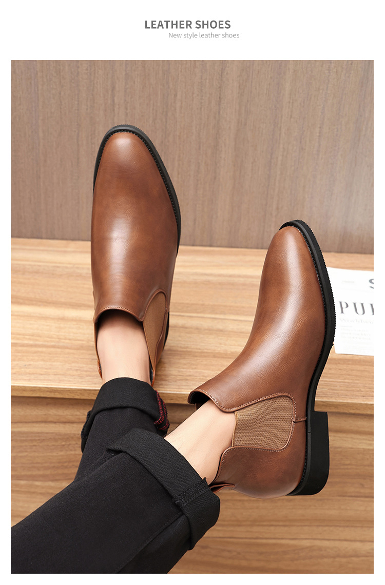 Botas vintage Botas puntiagudas para hombre Botas de piel talla grande_voghion.com