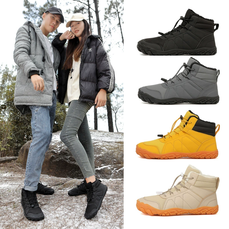 Новые осенне-зимние хлопковые ботинки на толстой подошве для мужчин и женщин, удобные теплые зимние ботинки для улицы с флисовой подкладкой и утолщенными повседневными хлопковыми ботинками.
