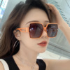 Fashionable square sunglasses, retro advanced glasses solar-powered, internet celebrity, high-quality style