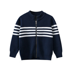 27kids Children's Sweater Knitwear for Boys 2024 Autumn and Winter Zipper Jacket, One Piece for Dropshipping