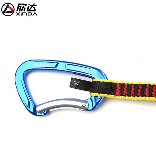 xinda/Xinda straight door curved door flat belt quick-hook mountain climbing rock climbing ice climbing quick-hook carabiner safety equipment main lock