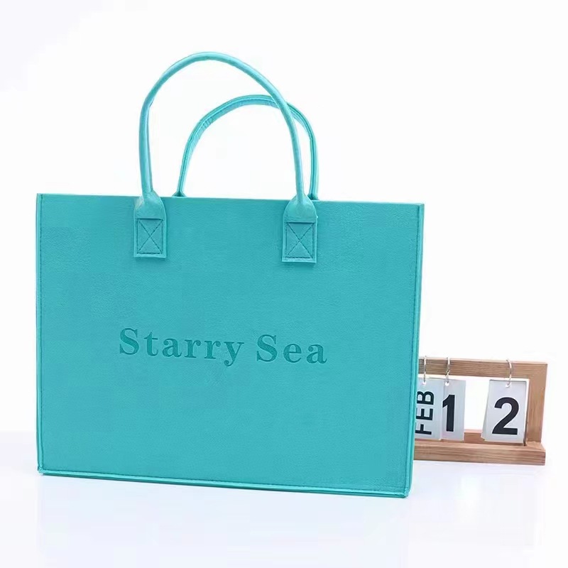 厂家供应毛毡手提包广告宣传手提袋公司礼品购物袋可定制logo便携