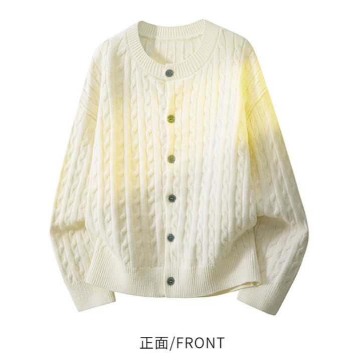 Otoño y invierno nuevo estilo de comercio exterior hombre perezoso estilo de punto cardigán coreano suéter casual de tendencia de botón de cuello redondo suelto