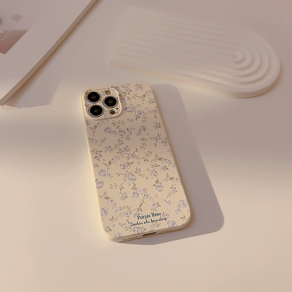 Чехол для телефона (Apple) iPhone 14 Pro Max, настоящий силикон, принт цветов, мягкое ощущение