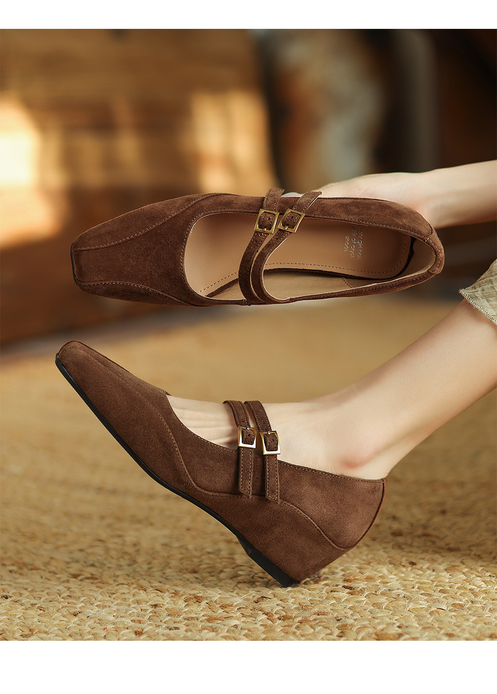 CHIKO Bechora Square Toe Wedge Mary Jane Shoes