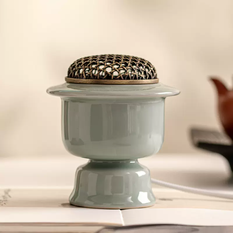 2025新款古韵窑碧电子香薰炉定时调温香薰炉家用室内香粉精油香炉