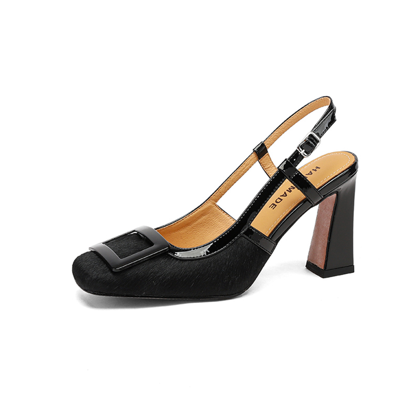 Sandal cao gót nữ hở mũi họa tiết da báo chấm bi, gót 9 cm — vằn báo chi tiết 22