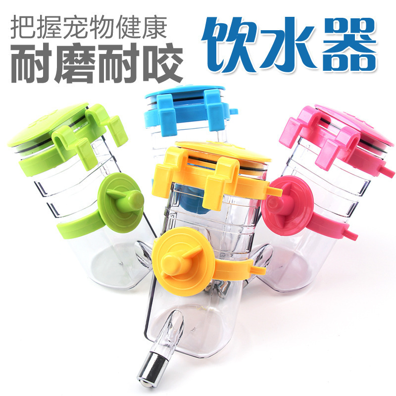 Colgando de agua para mascotas taza colgante jaula mascota fuente de agua de gran capacidad de alimentación automática de agua 350ml perro hervidor de agua alimentador