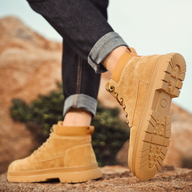 Мужские ботинки Martens в английском стиле, утеплённые зимние высокие, тёплая и практичная обувь