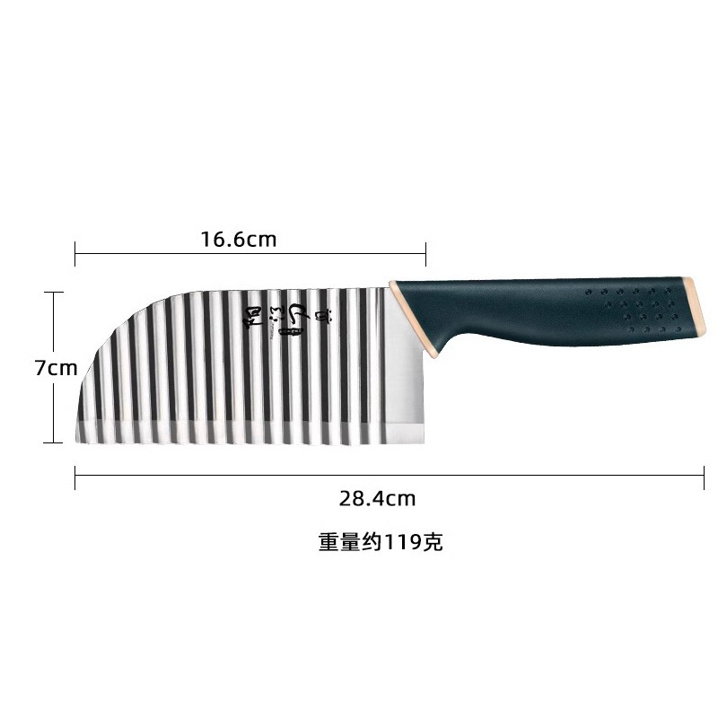 Cuchillo ondulado cuchillo de patata de dientes de lobo multifuncional cortador de patata comercial herramienta de cortador de patatas fritas multifuncional casera