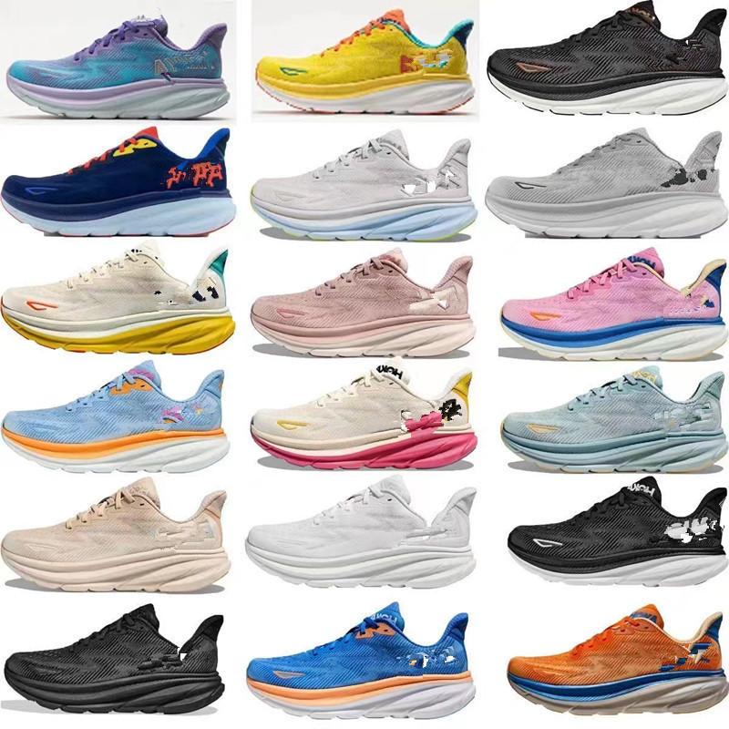 Cross-Border Red Card Hoka Clifton 9Th Generation Running Shoes for Men and Women, Breathable Cushioning Hiking Shoes, Clifton 9Th Generation Shock Absorption