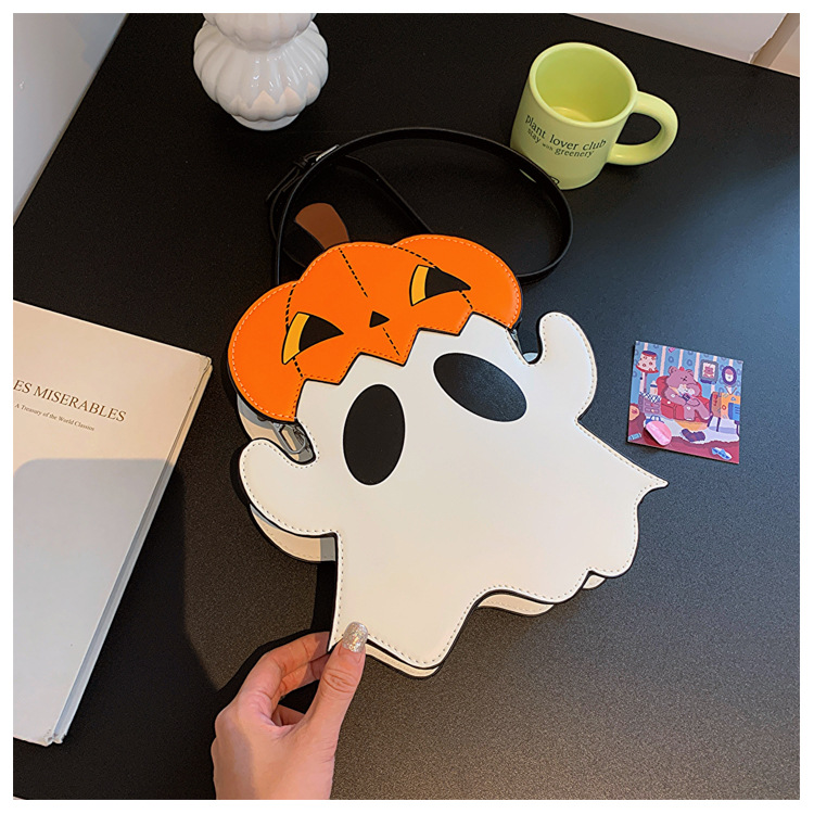 Halloween Small Bag 2024 New European And American Fashion Personality Funny Pumpkin Single Shoulder Small Round Bag_ipsvogv.com