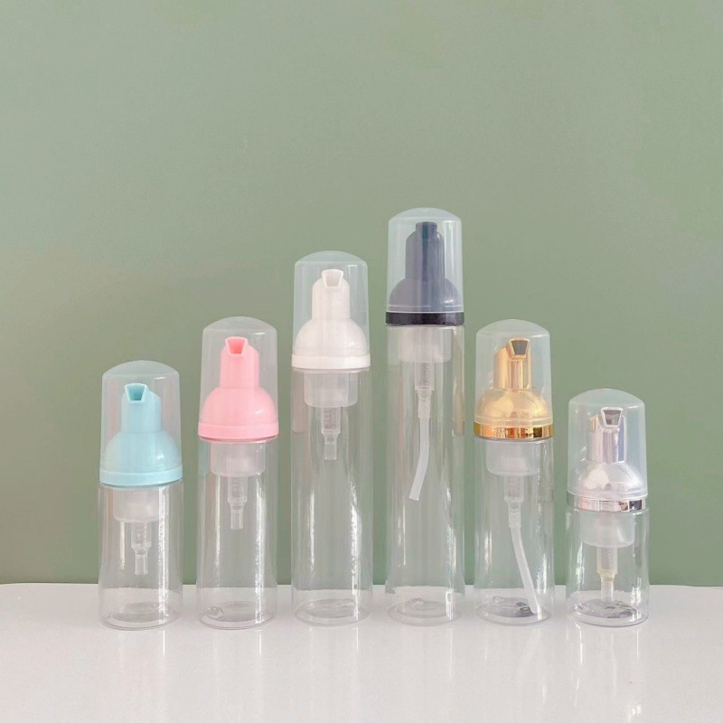 60ml / 2oz botella de espuma rosa, botella de espuma de pestañas, botella de espuma de mousse, botella de espuma de desinfectante de manos blanca y negra
