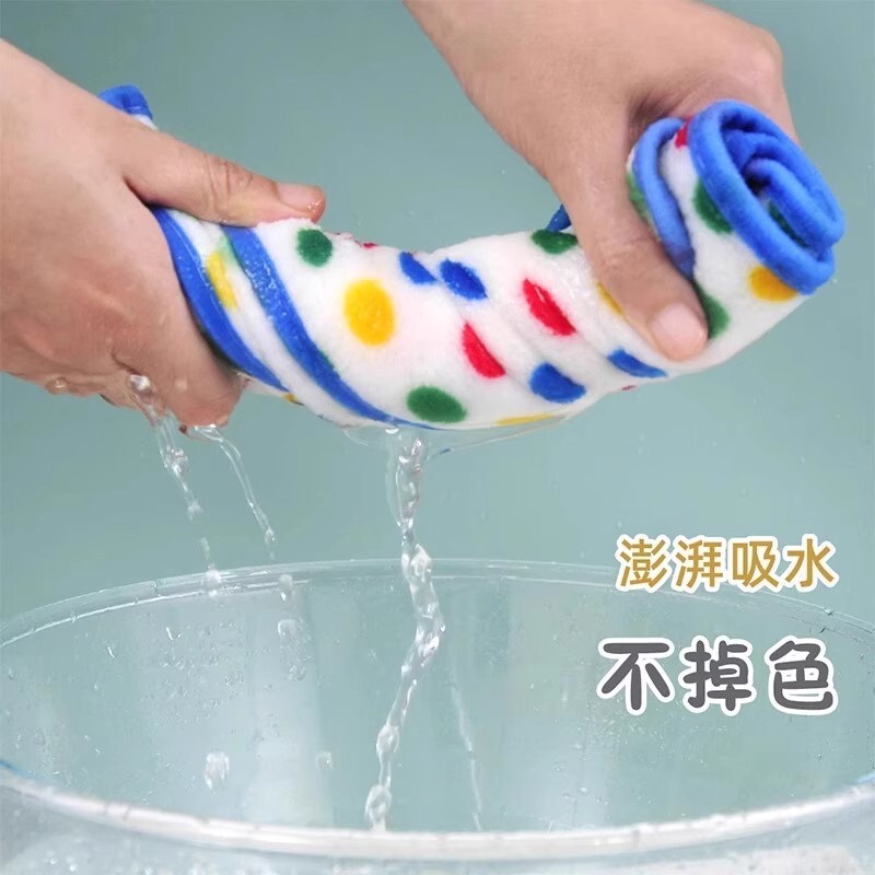 家庭用食器洗い用のノンスティックオイルエッジ吊り下げ雑巾、除染クリーニング雑巾、強力な吸水性、糸くずの出ないコーラルベルベット雑巾|undefined