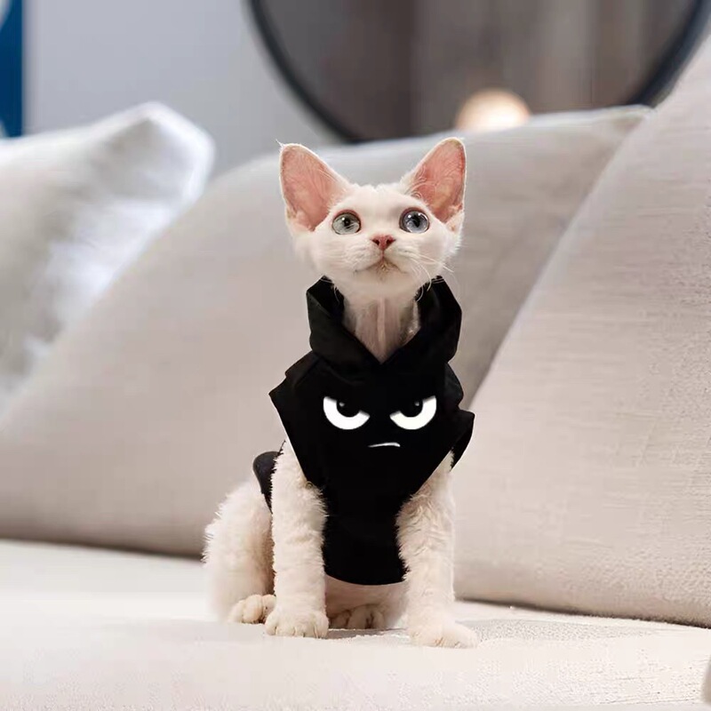 Warm Clothing for Pets, Cats, Small Dogs, Vest, Hooded Sweatshirt for Sphynx, Clothes for Devon Rex Cats, Kittens