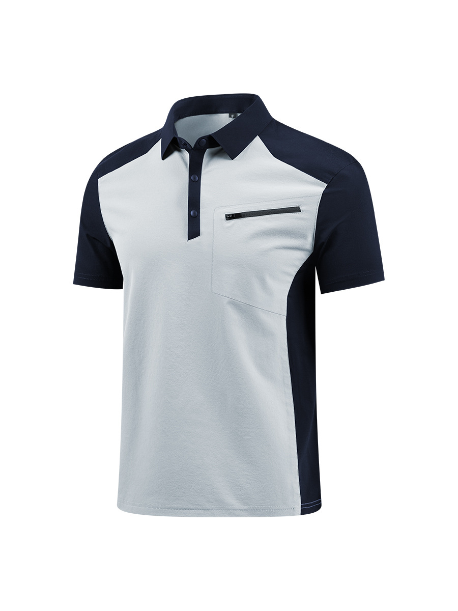 Camiseta de solapa de alta gama con costuras para hombre, ropa de polo, deportes de seda de hielo de golf, camisa de polo de manga corta de secado rápido, personalizada
