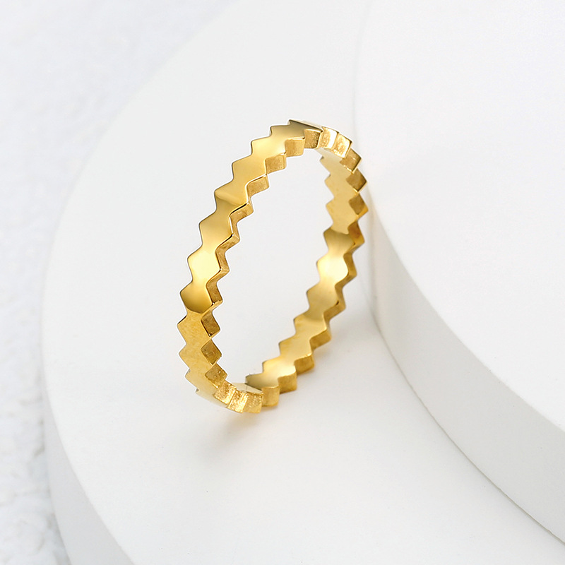 Small design fashionable creative square cute ring stainless steel
