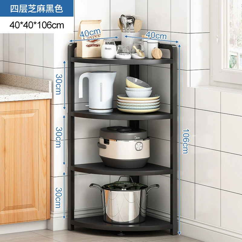 The kitchen corner setting corner corner setting the triangle rack kitchen utensils storage rack putting the pot shelf landing multi -layer pot storage shelf