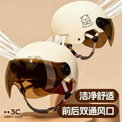 3C Certified New National Standard Electric Motorcycle Helmet, Unisex Electric Scooter Helmet, All-Season Safety Helmet for Adults, Half Helmet