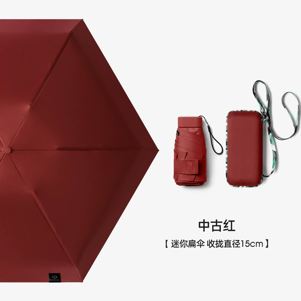 Medieval red card holder with colorful edges